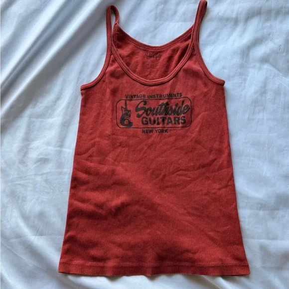 Red Tank Top with Graphic Print - Picture 1 of 3